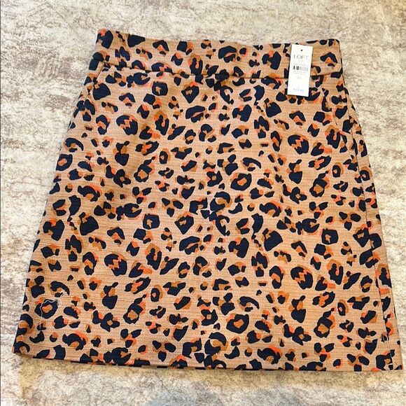 Loft Leopard Print Skirt size 0 extra small new with tags - Picture 2 of 8